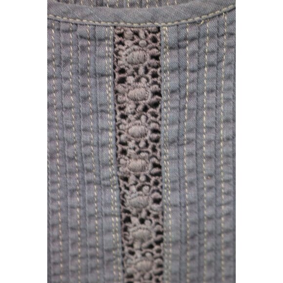 J.Jill 3/4 Sleeve Tunic-Linen Blend-Crochet-Size Small-Minimalist-Lagenlook - Picture 7 of 11